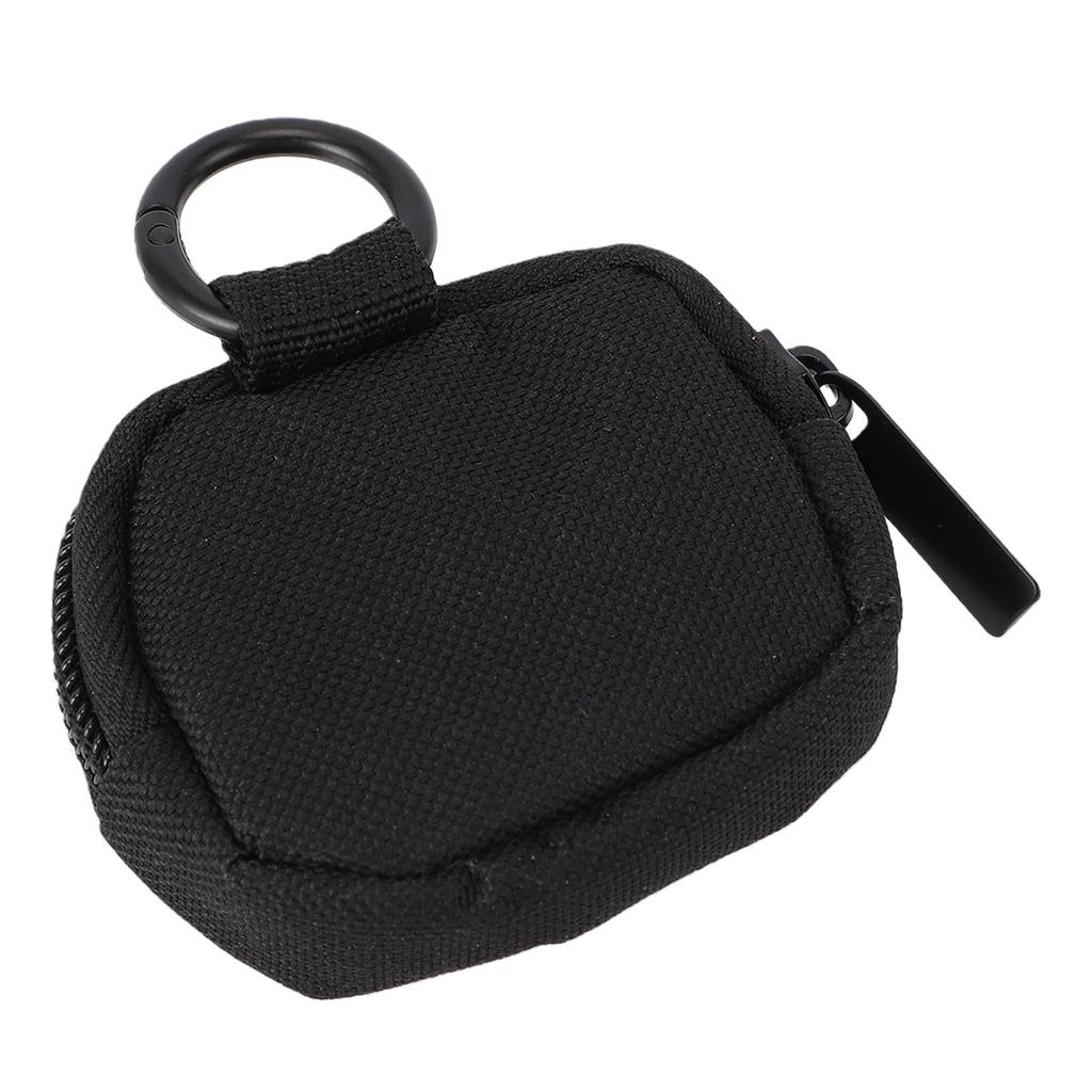 Earbud Case Nylon Soft Protective Portable Earphone Pouch Carrying Case with Zipper for Outdoor Travel Black
