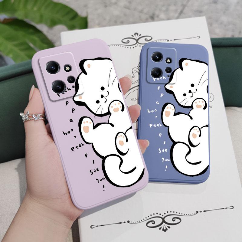 English White Cat Phone Case For Xiaomi Redmi Note 15 Pro Plus 4G 5G Silicone Cover