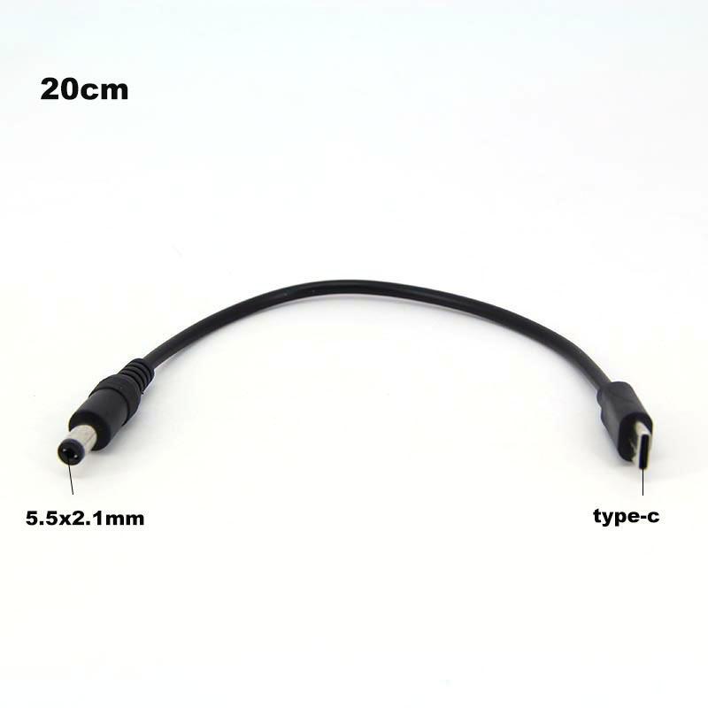 0.2m USB Typ C Samec na DC Samec 5.5X2.5mm 5.5x2.1mm 5V 3A 15W USB C Prodlužovací nabíjecí kabel s napájecím konektorem pro fotoaparát Router