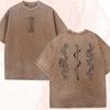 Demon Slayer Vintage Washed T-Shirt Sommer Lässig Outdoor Tägliches Outfit Herren Harajuku Stil T-Shirt