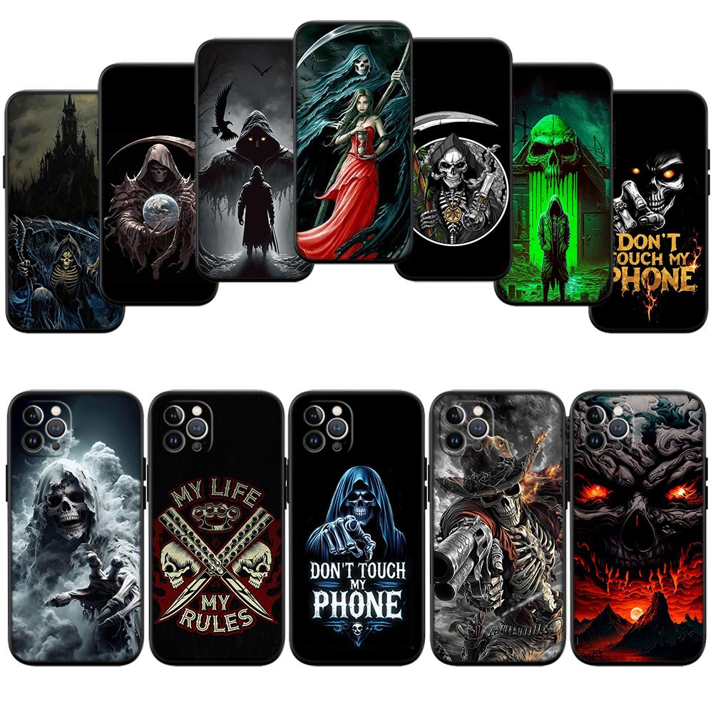 Grim Reaper Skull Phone Case for Samsung Galaxy A11 A12 A13 A15 A52S A53 A55 A56 A70 A71 A72 A73 F06 F16 F56 S10 Plus S10e