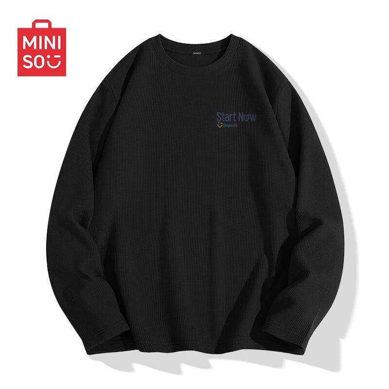MINISO Men's Waffle Texture Long-Sleeve T-Shirt