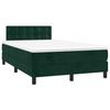 Box Spring Bed with Mattress & LED Dark Green 120 X 200 Cm Velvet
