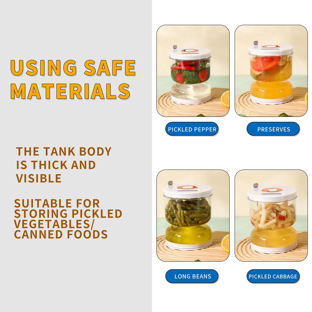 Pickle Jar with Strainer Flip Wet and Dry Separation Leakproof Pickle Container for Airtight Food Storage