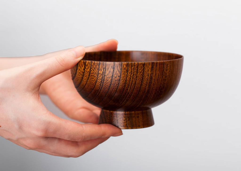 Oak Village Bowl with Storybook Story of and Refinishing lacquer Diameter 12cm x Height "The Lacquerware" Coupon. Wipe-on finish. 7.2cm. 05306-20