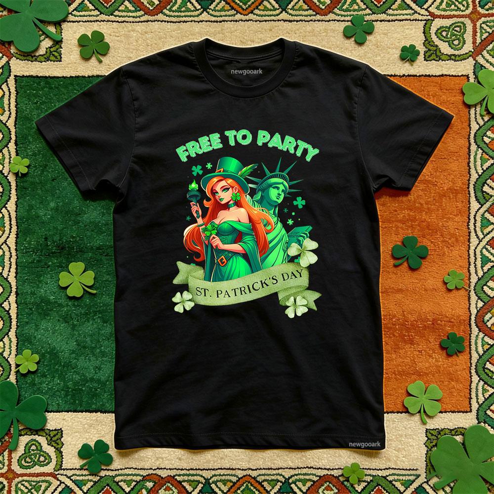 Saint Patrick Lucky Irish Green Retro T Shirt Women Cotton Festival Printed T Shirt Unisex Adult Party Tee Festival Shortsleev