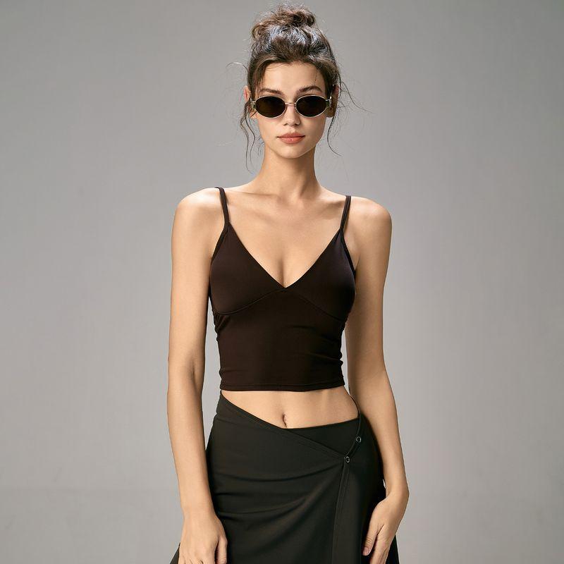 Mitaogirl Kendall Strap Sports Intimates Women's Silm Thin Yoga Wear V Neck Bra Beauty Back Fitness Vest