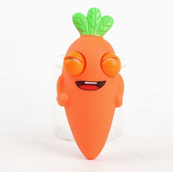 1pc-Interesting squinting carrot pinch toy, new soft and fluffy squeeze toy