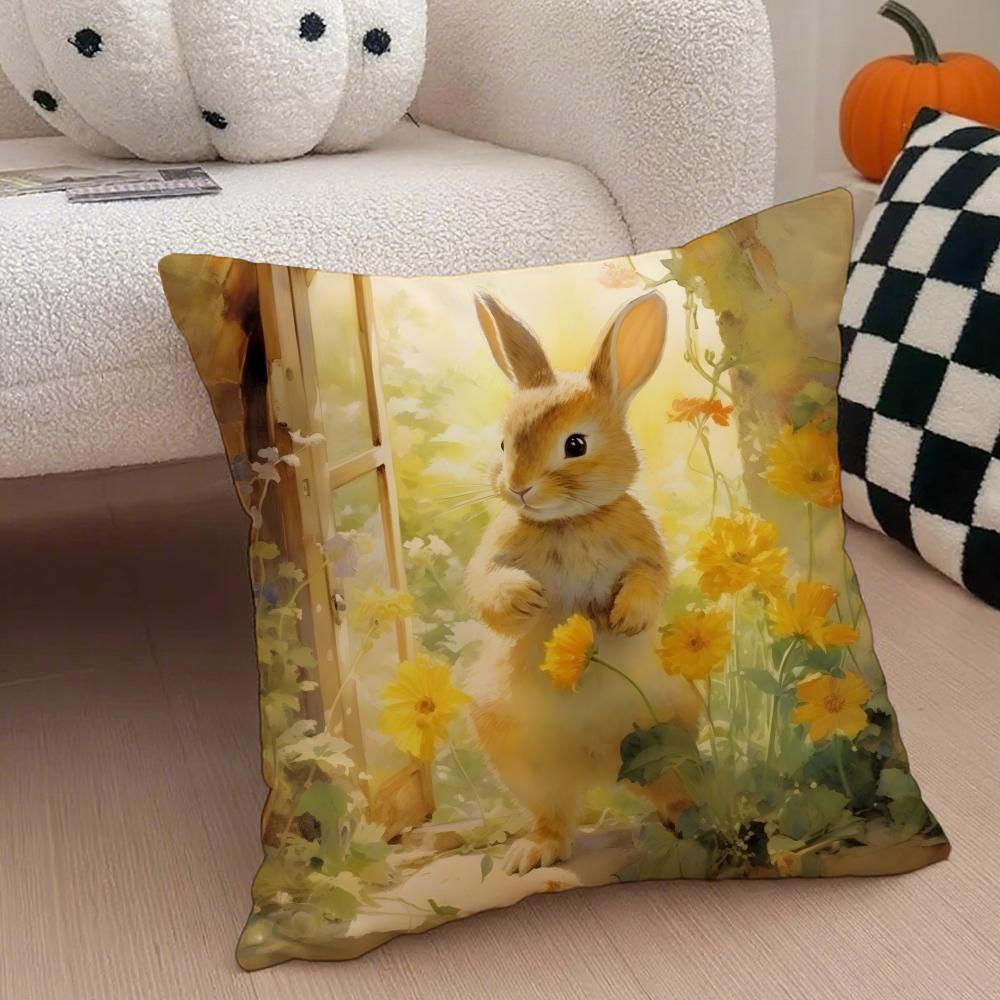 Classic Cute British PPeter Rabbit Cushion Cover Throw Pillow Cover Hidden Button Durable Polyester Chair Cushion