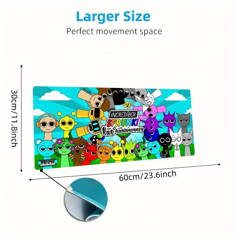 Sprunki Large Size Mouse Pad Large Gaming Table Cushion Non-slip Laptop Tablet Big Mousepad XXL Mat Mini PC Playmat With Lock Edge