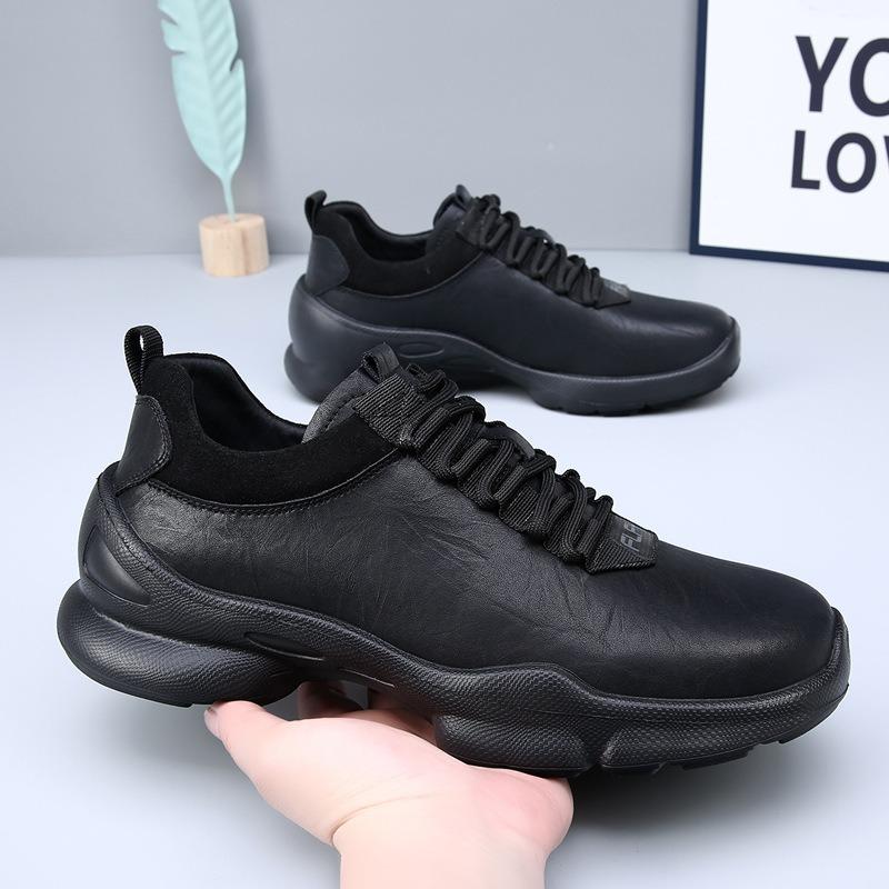 Love a Certain Step Leather Walking Shoes Men's Hollow Breathable Sports Leisure Lightweight Non-slip Outdoor Mountaineering Hiking Shoes
