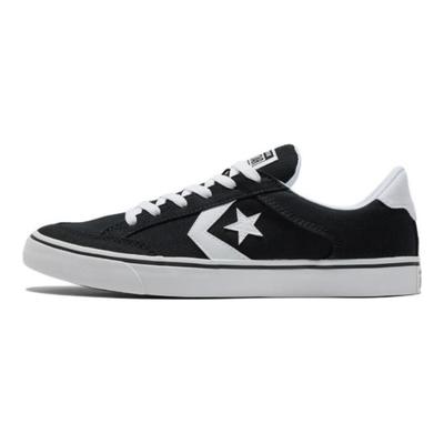Tobin Leder Retro Colorblock Anti-Rutsch Abriebfest Niedrige Sneaker Unisex Schwarz Weiß