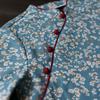 Johnature Women Chinese Style Dresses Stand Long Sleeve Spring Thick Female Print Floral A-Line Dresses