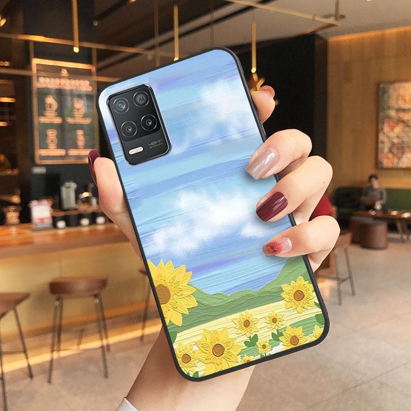 Painted Flower Phone Case for OPPO Realme GT 2 Pro X2 Pro XT C25S 8 7 6 Pro 6i Realme GT Master C3 C21 C21Y C11 X3 SuperZoom