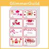 Valentines Gift Day Wrap Labels With Square Selfadhesive Stickers Party For
