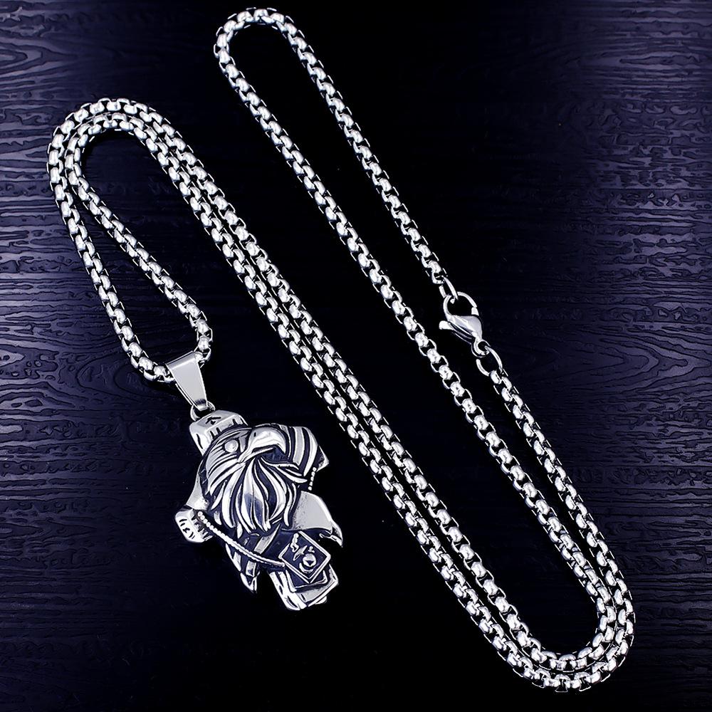 European and American Western Mythology Eagle Men s Hip Hop Necklace Pendant Punk Jewelry 60CM