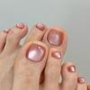 Wearable Toenail Manicure Simple Solid Color Cat Eye Toenail Simple Short Square Flash Toenail Nail Piece