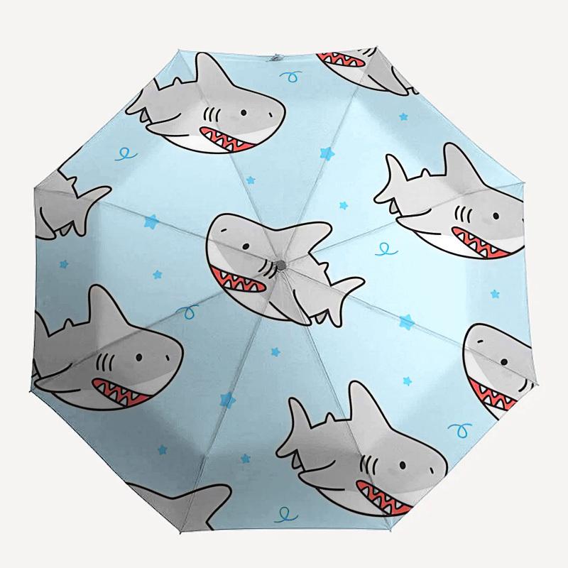 

1PC shark star Umbrella-8-Rib Reinforced Portable Folding Travel Suitable for All Seasons Outdoor Daily -Z0483
