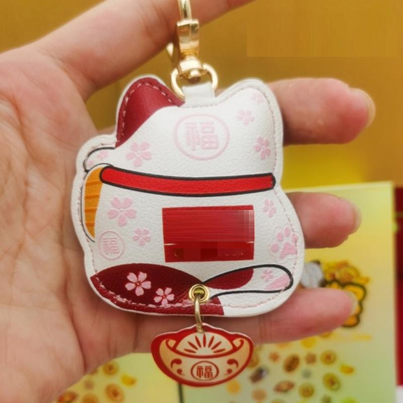 Maneki Neko Car Keychain Lucky Cat Car Backpack Keyring Best Friend Charms Pendant Couple Gift Keychain