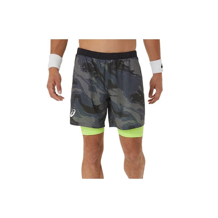 Asics Logo Print Lace-Up Mid-Rise Breathable Casual Shorts Men Shorts Gray 2041A248-020