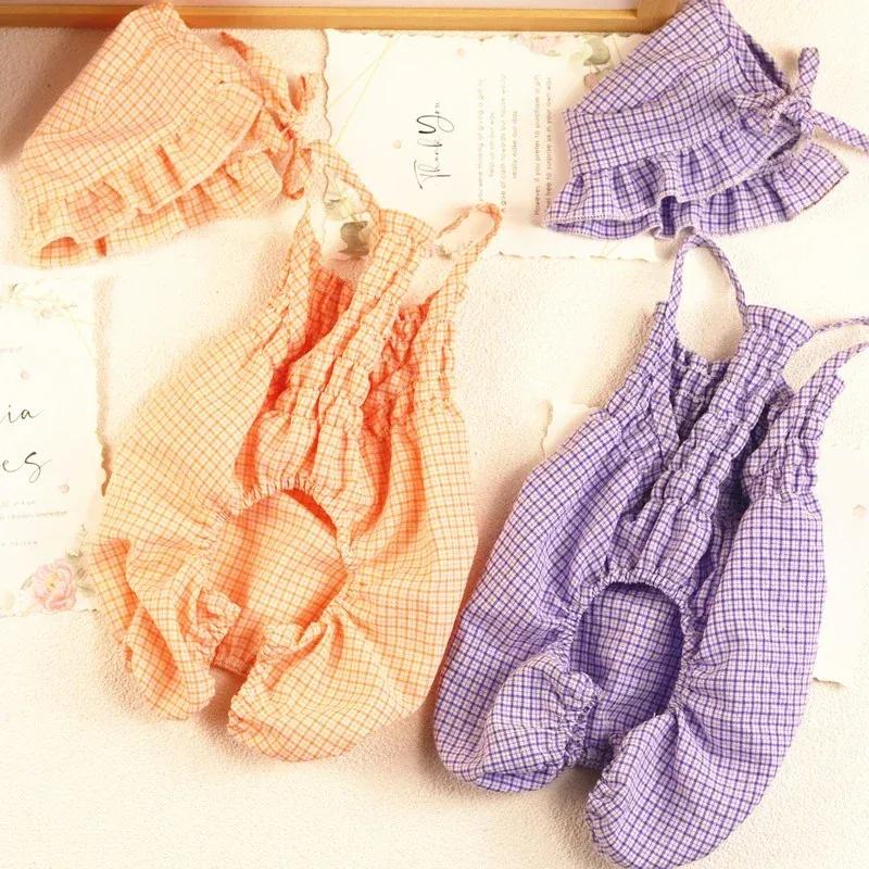 Summer Dog Clothes Overalls Jumpsuit Puppy Small Dog Costume Hat Yorkshire Pomeranian Shih Tzu Maltese Poodle Bichon Clothing