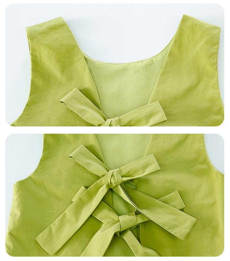 2026 Summer Girls' Cute Polka Dot Backless Vest & Pants Set - Casual Two-Piece for Kids