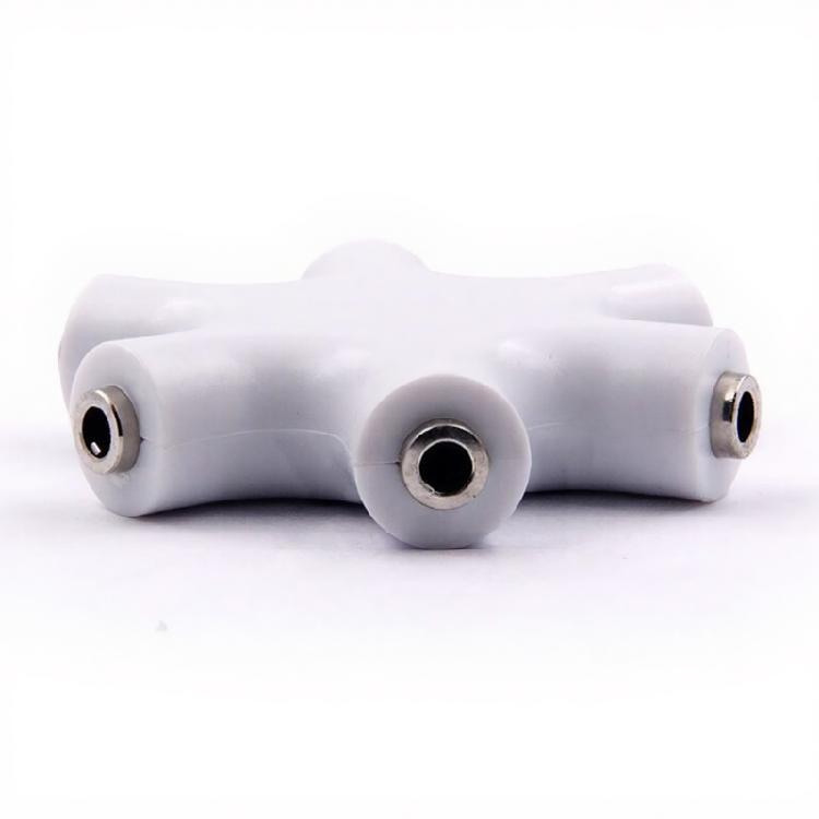 6 in 1 Music Sharing Hubs 3.5mm Jacks Splitter Supports 5 Headphones Simultaneous Playbacks AntiInterference Coppers Cores