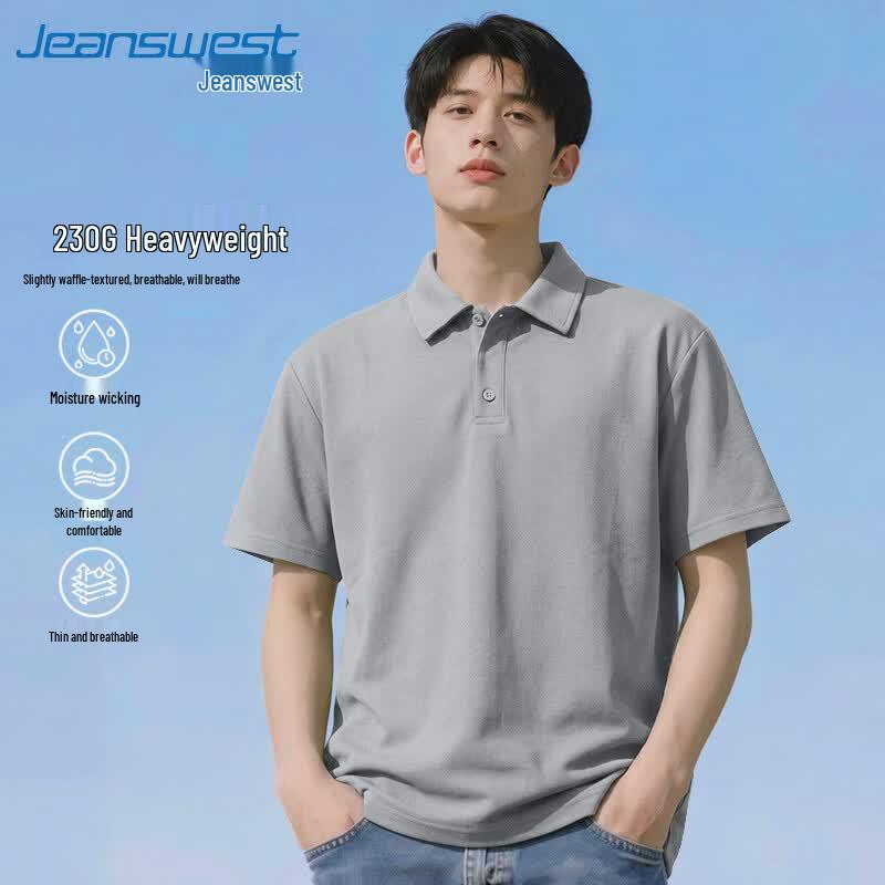 Jeanswest Men s Waffle Texture Short Sleeve Polo Shirt 2XL
