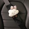 Cute Cartoon Bow Cloud Car Seat Belt Cover Imitation wool Plush Seatbelt Shoulder Pad Protector Auto Neck Support Cushion
