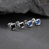 Vnox Hiphop Blue Black Enamel Earrings for Men Women, Punk Irregular Metal Stud Earrings, Gothic Punk Piercing Jewelry Gifts New