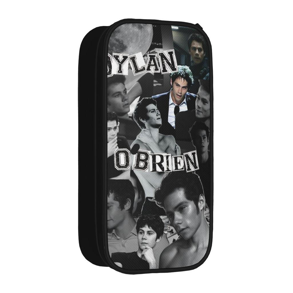 Large Capacity Pencil Pouch Dylan Obrien Actor Office Supplies Double Layer Pencil Case Stationery Women Makeup Bag Amazing Gift