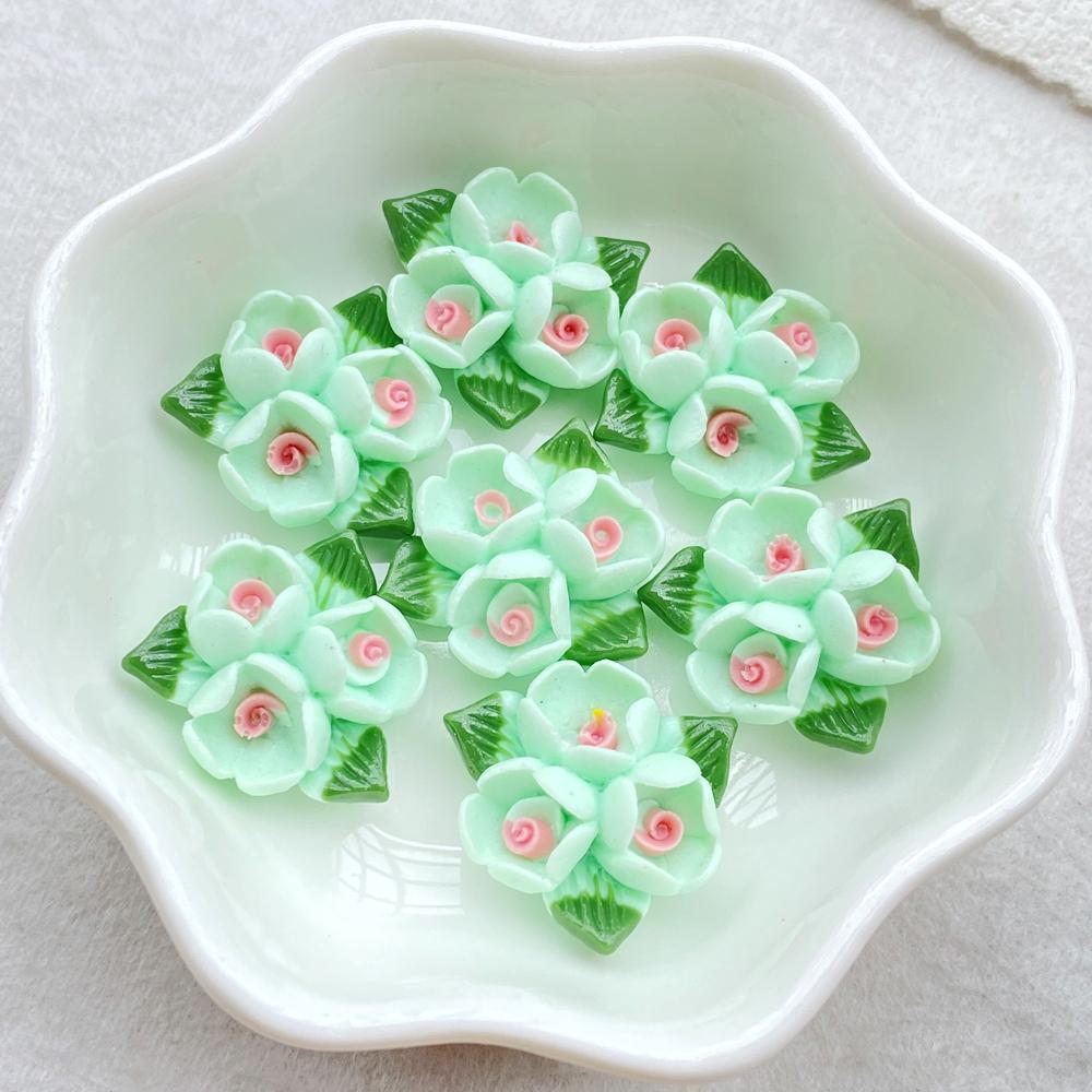 10PCS Vibrant Resin Three Roses For Scrapbooking, Wedding Decor & DIY Jewelry Making Accessories