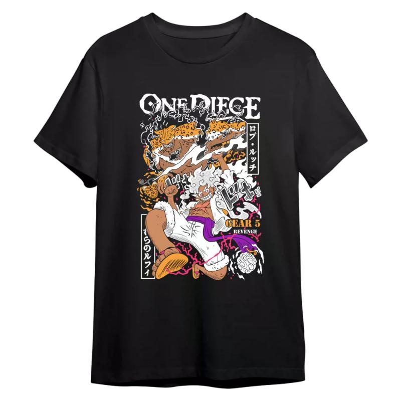 One Piece Retro Comic Art TShirt Men Women Oversized Cotton Anime Graphic Tee Casual Streetwear Short Sleeve Crew Neck Top