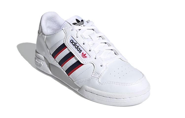 adidas Originální Continental 80 Pohodlné Odolné proti oděru Nízké Dětské Skateboardové Boty Bílé Červené Modré Unisex FX6088