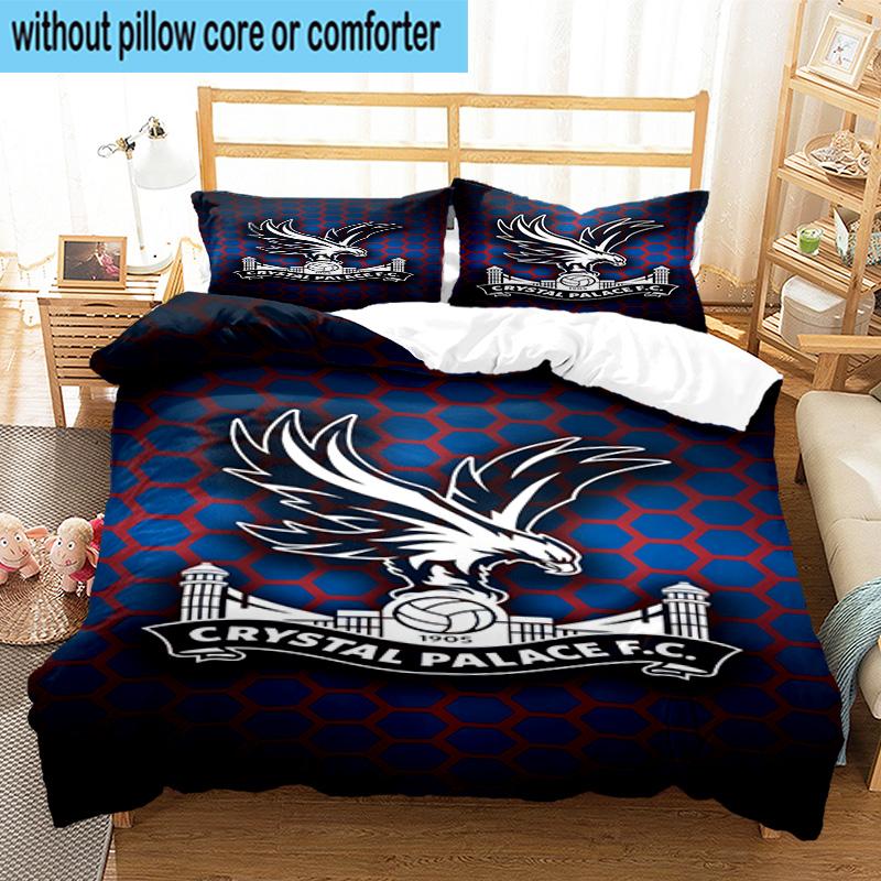 3pcs Crystal Fc Crest Printed Bedding Set Duvet Cover Closure Includes 1 Duvet Cover & 2 Pillowcases Bedding Sets Home Decor Gifts