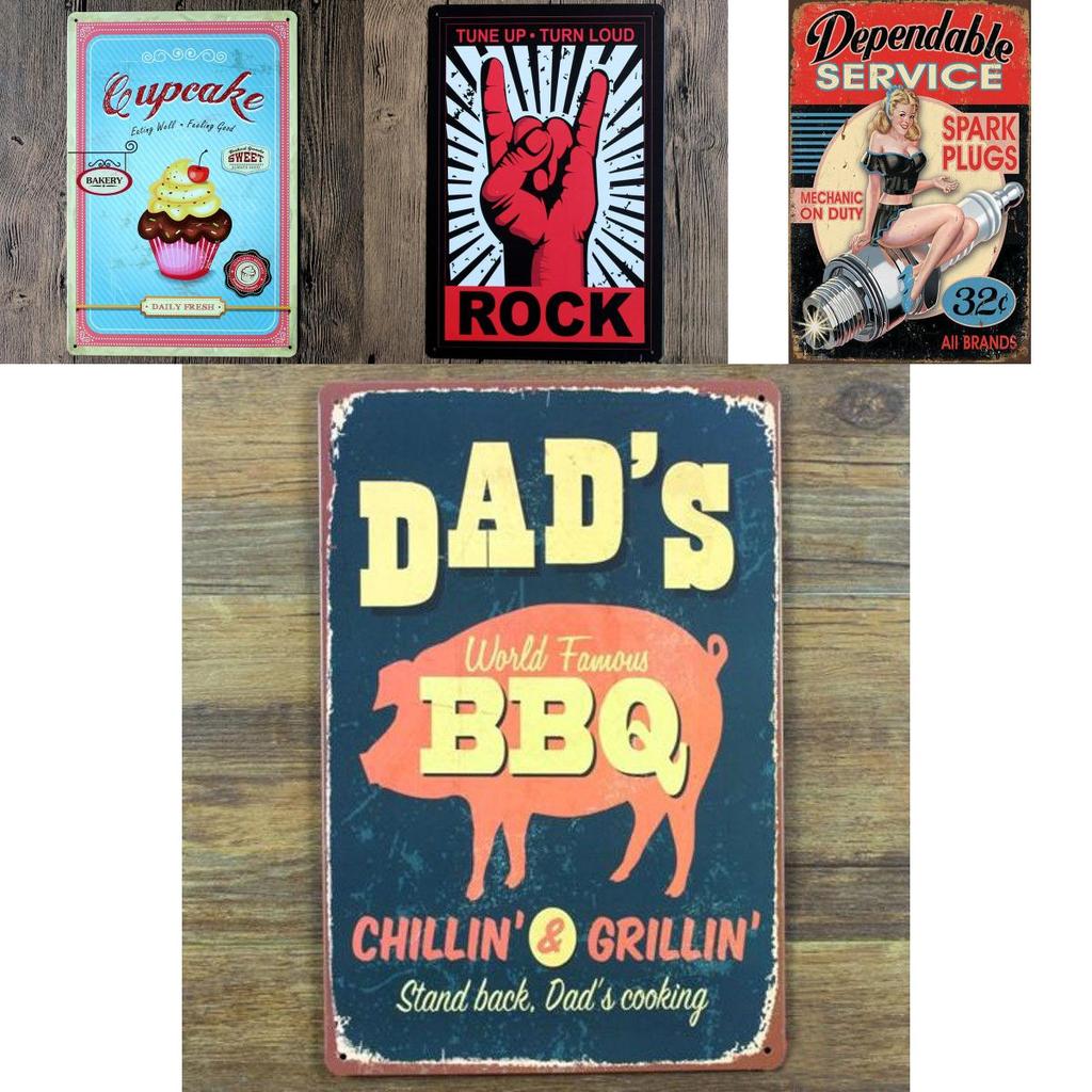 Retro Metalowy Szyld Blaszany Plakietka z Wintydżowym Urokiem do Dekoracji Ścian Baru i Kawiarni