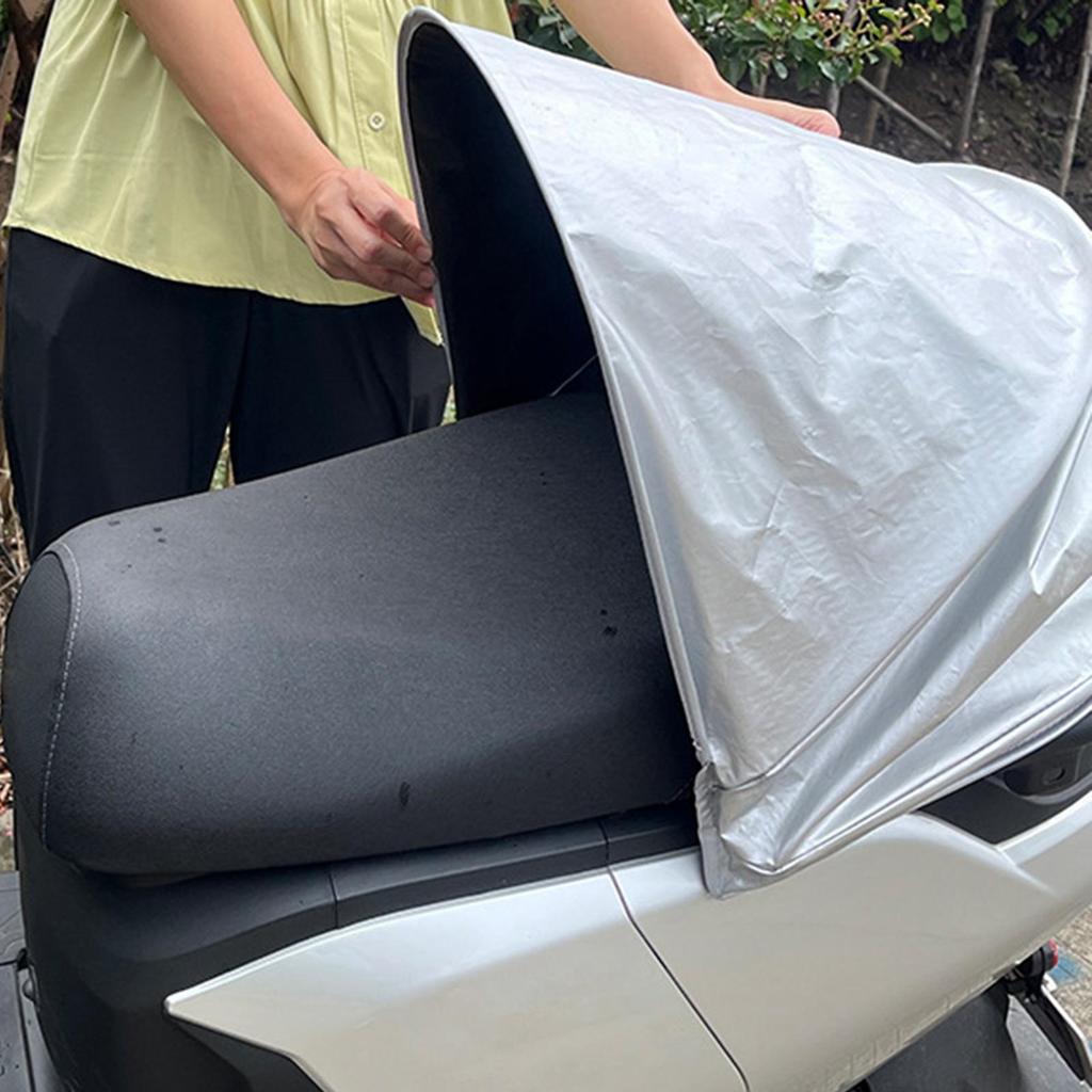 Motorcycle Seat Sun Shade Rain Cover for Scooters Anti-Slip Foldable Protector Waterproof for Street Scooter Dirt Touring Atv