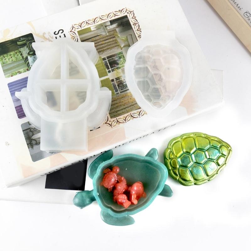 DIY 3D Turtle Storage Box Silicone Mold with Lid Resin Epoxy Casting Mold Handmade Home Desktop Decoration Craft Making