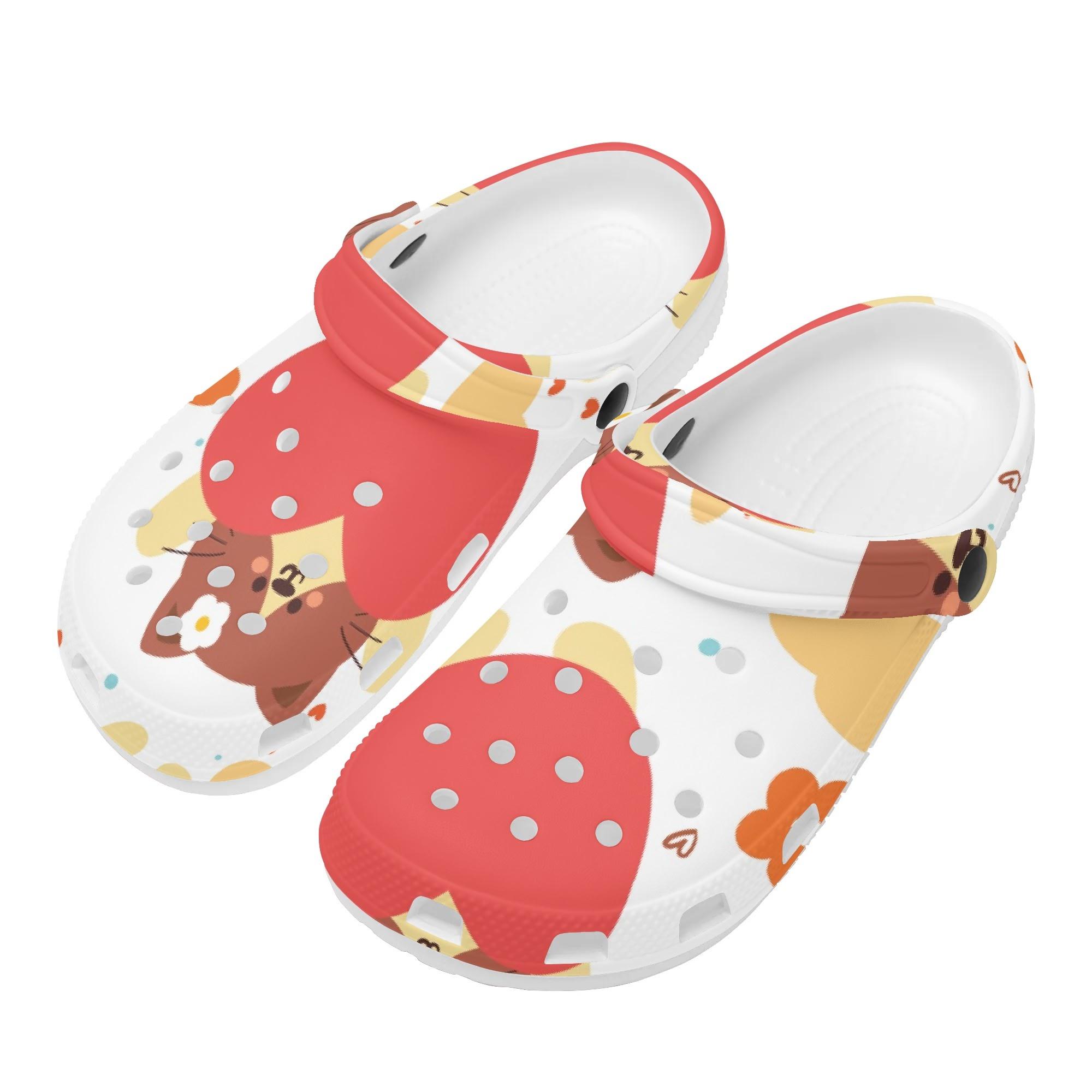Cartoon Print EVA Clogs for Women Men Soft Sole Lightweight Slip On Casual Shoes Soft Sole Summer Sandals Casual Walking 36 белый
