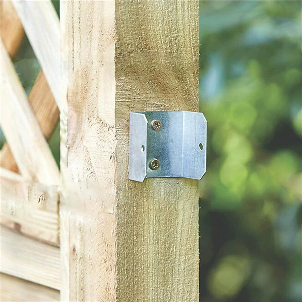 Fence Panel Clip 44mm Galvanised Steel Bracket Holder Post Support 2PK