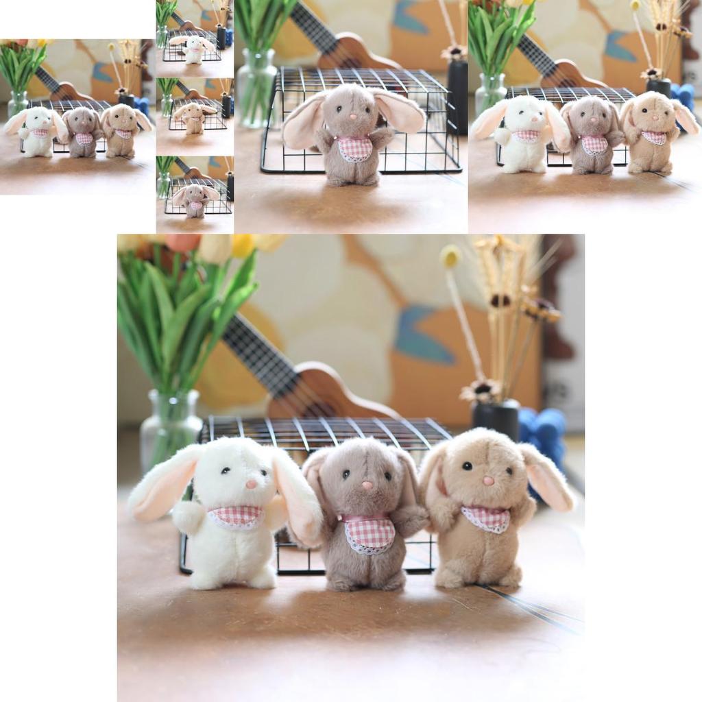 Adorable Plush Bunny Keychain Cute Soft Bag Charm Stuffed Animal Toy For Kids