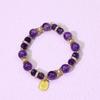 Women's High-End Natural Brazilian Amethyst Bracelet - Non-Fading Luxury Beaded Jewelry, Perfect Birthday Gift