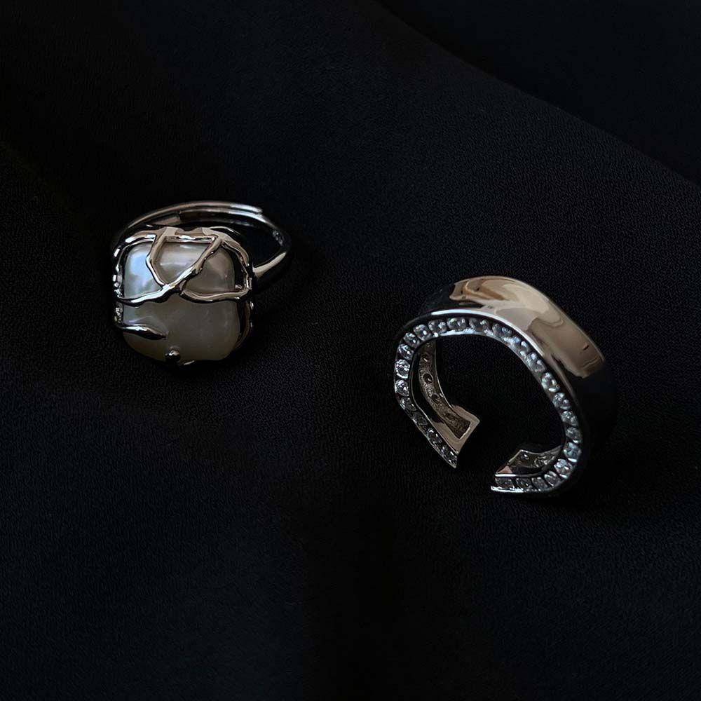 

Joint Rings Finger Jewelry Party Jewelry Geometric Open Ring Women Ring Korean Style Concave Ring B