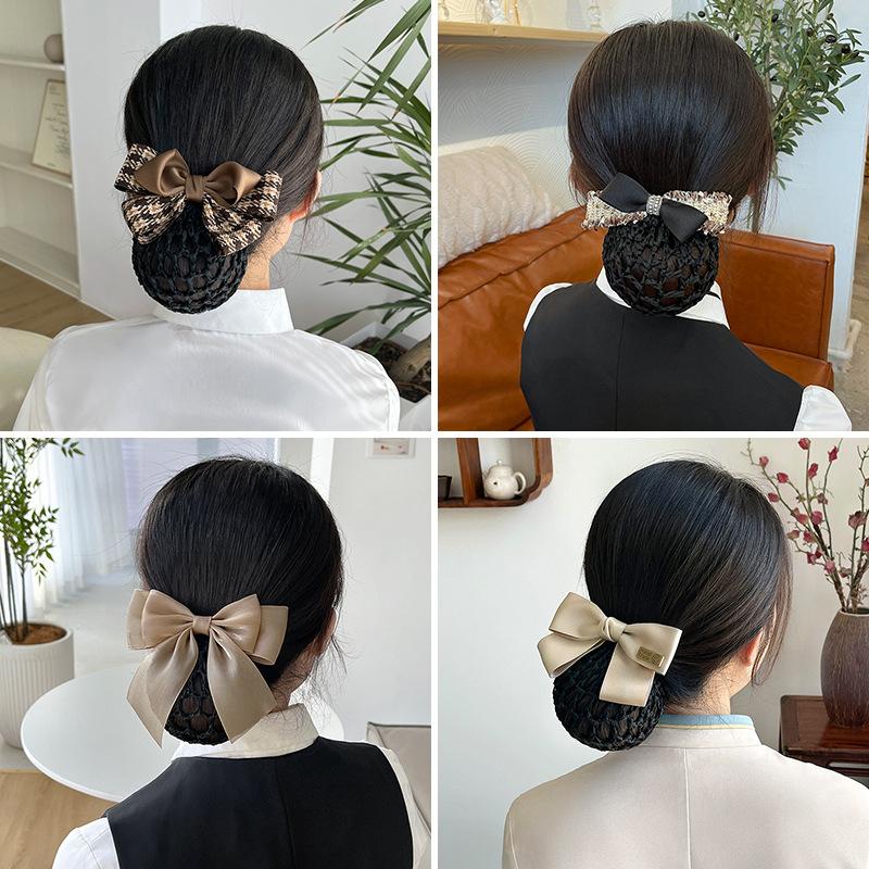 Nurse Head Flower Female Mesh Pocket Professional Hairnet Stewardess Hair Mesh Cover Bank Hotel Restaurant Waiter Headgear Hair Accessories