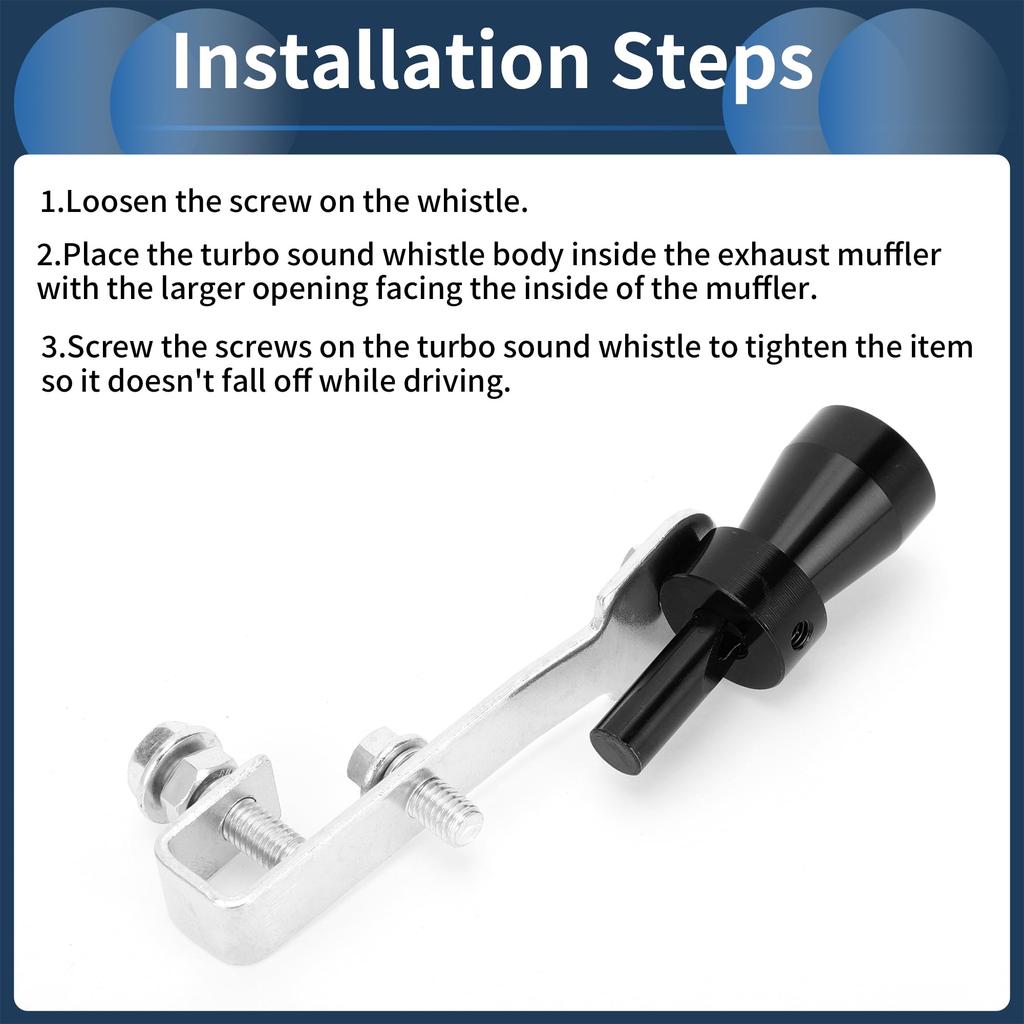 INFINAUTO Turbo Sound Exhaust Muffler Pipe Whistle Rear Tail Pipe S Carbide Chrome Manufacturer Aluminum Black 1 Set