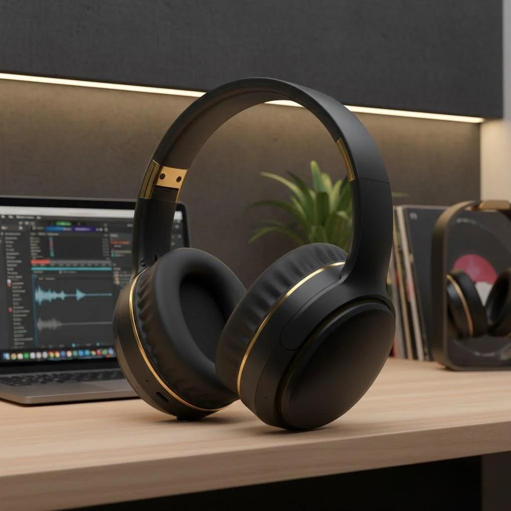Wireless Foldable Over-Ear Bluetooth Headphones with Wired Option and Breathing Light for Gaming Music Sports Use