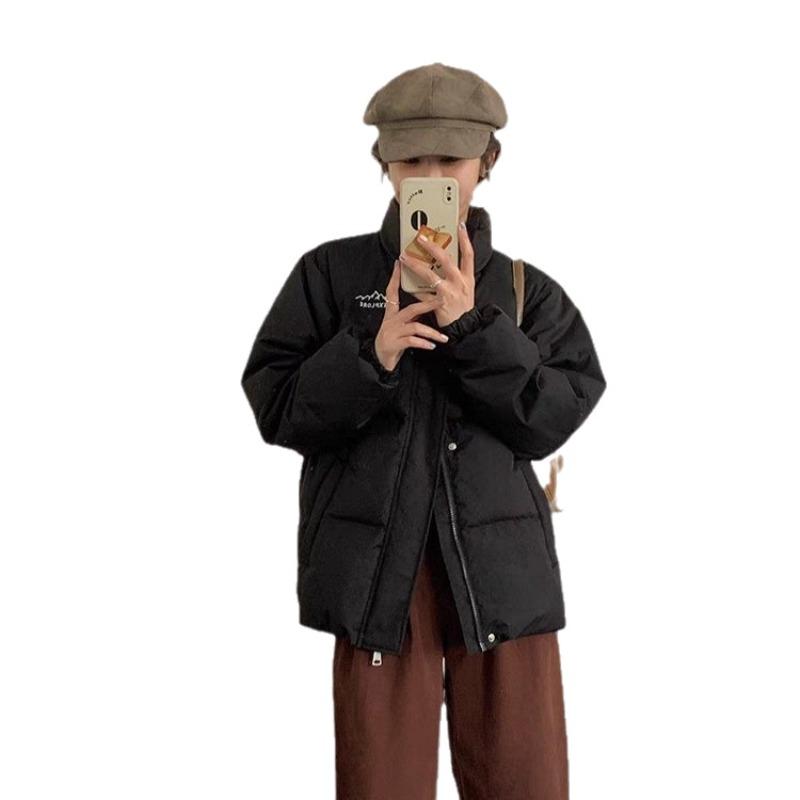 Stand-up Collar New Bread Down Jacket Women's Short Loose Male and Female Couples Winter Thickened Jacket Trendy Brand