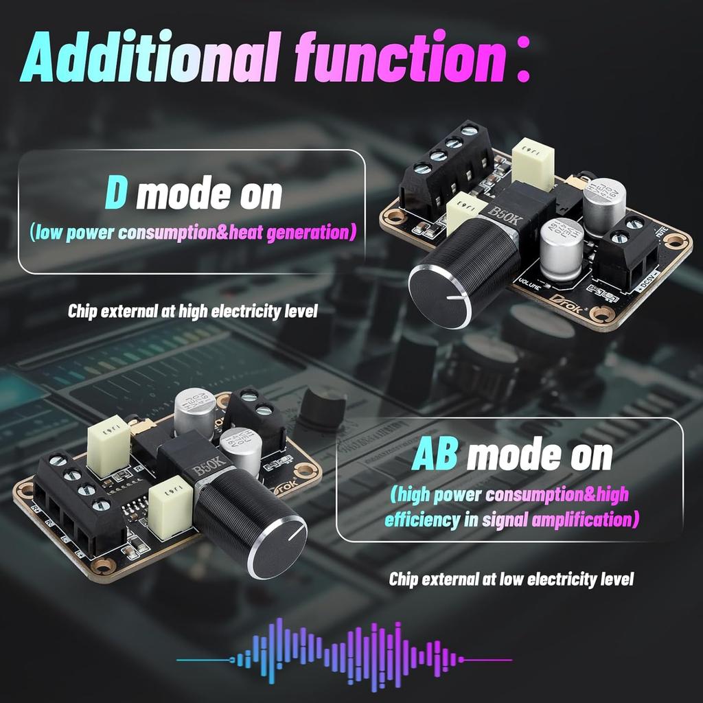 DROK 5W+5W Mini Audio Amplifier Board PAM8406 DC 5V Digital Stereo Power Amp 2.0 Dual Channel Class D Amplify Module for Speaker Sound System DIY