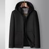 Men's 2025 Autumn/Winter Hooded Wool Coat with Detachable Down Liner - Youth Business Double-Sided Short Jacket.