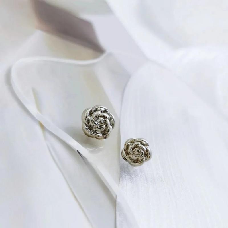 10pcs Small Metal Flower Buttons 10mm/12.5mm Gold Color Rose Shank Buttons Women's Clothing Accessories